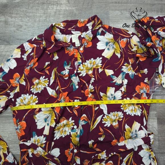 St. John's Bay Long Sleeve Button Front Tie Dress Size L - Picture 5 of 7